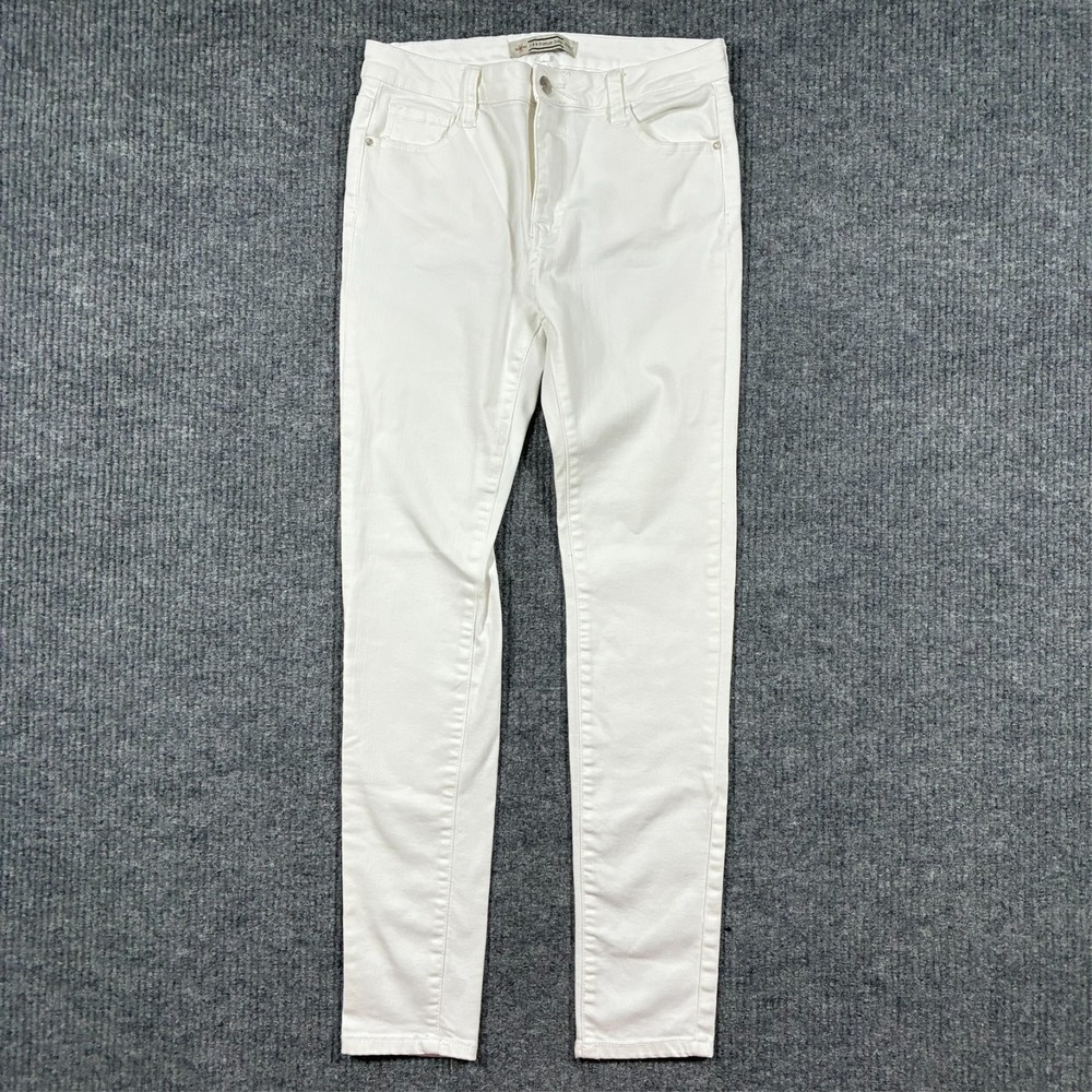 I & M Premium Jeans Womens‎ Size 11 White Denim Skinny Stretch Mid Rise